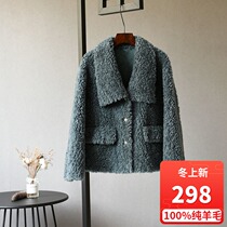 New Lamb hair short small loose coat Womens Big fur one Haining fur sheep cut wool coat tide