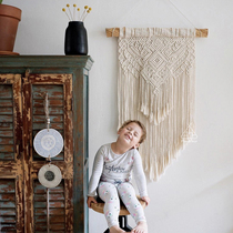 Wall Weaving Art Hand-woven Wall decoration Wall Decoration Tapestry Cotton Rope White Geometric