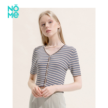 NOME Nomi Home Womens Clothing Wool Weave T-shirt Day Ensemble Literary and Leisure Knitted Sweatshirt Blouse WGCQ3489