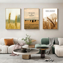 Modern minimalist small fresh living room hanging painting wheat harvest dining room wall decoration painting pastoral scenery bedroom mural