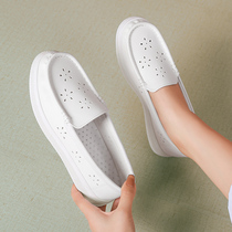 Nurse shoes female winter breathable soft bottom non-slip flat bottom not tired feet not smelly feet spring and autumn medical care small white work shoes