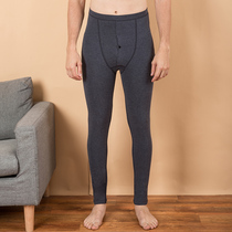 Thin autumn pants mens solid color elastic cotton leggings cotton wool pants single student slim warm trousers autumn and winter