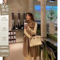 CC fur female entrepreneur design sense stand collar sleeveless mink fur vest jacket female medium long