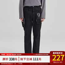 PCLP double waist head hanging bag horn pants national tide card spring autumn loose straight cylinder casual pants man