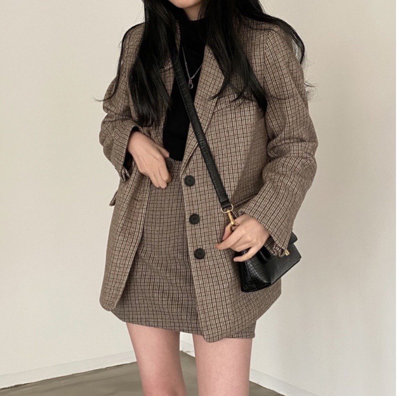 s 尺码:m 尺码:l 尺码:xl 面料:涤纶 图案:格子 风格:通勤 领子:西装