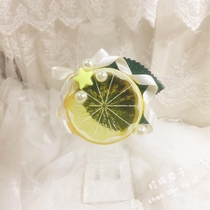Pearl rabbitoriginal lolita hand-made bow pearl lemon slice side clip hairpin Hair accessories kc hairband