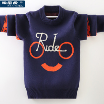 Boy Sweater 2021 Autumn and Winter Tong Tong Pullover Plus Pinch Thick Childrens Woven Tide