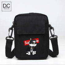 ins tide card single shoulder bag mini mens bag student inclined satchel mobile phone hanging bag casual brief satchel day department