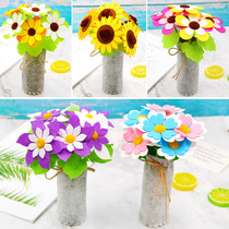 Free-cut childrens simulation bouquet potted non-woven diy handmade flower pot making Teachers Day creative material package
