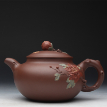 Taiwan returning purple clay pot master Ji Yishun all handmade purple mud red mud making peony pot