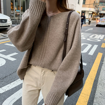 (Limited time 7fold) high-end cashmere wool slimming vneck sweater E1119