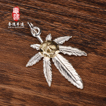 Luxury encounter handmade Takahashi Goro SHEYUGOROS big point gold hemp leaf feathers do old locomotive maple leaf pendant customization