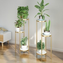Simple light luxury marble storage flower rack indoor floor-standing living room modern flower pot green dill multi-layer balcony flower table
