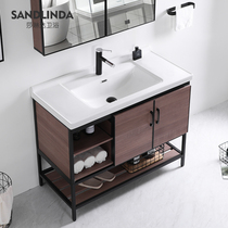 Floor-standing wash basin basin cabinet combination balcony ceramic basin integrated washbasin household toilet washbasin