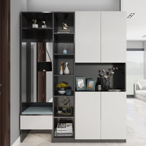 Entry into the house Entrance Door Shoe Cabinet Cloister Hood To Top Minimalist Modern Large Capacity Door Hall Cabinet With Mirror Locker