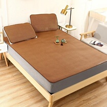 Cooling mat 1 8m bed bamboo mat Household dormitory grass mat Winter and summer double-sided dual-use folding ice silk mat 1 5 meters 1 2