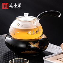 Glass cooking teapot set household Tea side handlew small green citrus tea tea brewer electric pottery stove cooking tea stove health pot