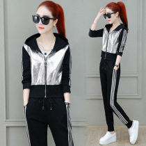 Sequ fun Spring Autumn new foreign style sportswear set female 2021 brand temperament thin casual two-piece set