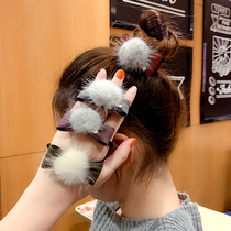 Autumn and winter Adult Net red hair hair ball Hairband female holster tie hair rope girl cute plush rubber band head rope