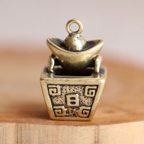 Creative Brass Key Buckle Pure Bronze Handmade Retro Day In Bucket Gold Small Pendant Pendant Bill Chaeme Car Key Chain Male