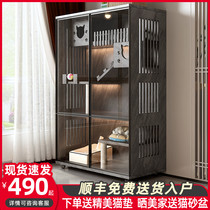 Solid wooden cat cage housecat villa super large free space cat house dedicated cat house multi-storey cat cage