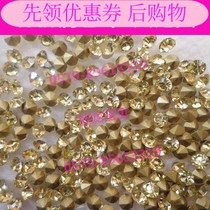 Pointed bottom rhinestone light yellow DIY supplementary drill Loose drill Pointed bottom drill Nail paste drill Glass drill with diamond glue