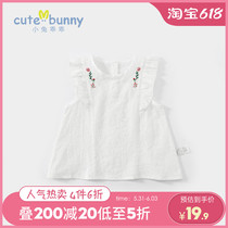 cutebunny baby summer dress 1-3 years old Little girl white dolls foreign air baby pure cotton thin blouses