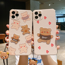 Apply Apple 12mini mobile phone shell iPhone11promax lens full package cute cartoon xs embroidery mesh red