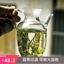 Japanese high temperature resistant glass tea set Imitation Song green tea Longjing pot public Cup filter Tea Sea Spring Split tea hold pot