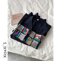 Xiaoxijia) embroidery patch short-sleeved shirt womens 2021 loose design sense niche girls sense of top light ripe tide