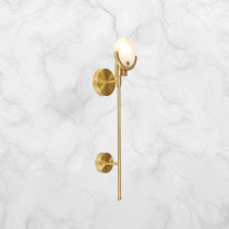 Nordic Postmodern Minimalist Creative Living Room Long Pole Wall Lamp Full Copper Bedroom Bedside Book Room Decent Board Room Cloud Stone Wall Lamp