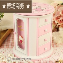Cartoon to send girlfriends handpieces jewelry storage box sound moon box mini wooden girl rotating wind pavilion boutique