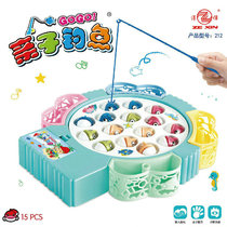 Electric fishing toys 212 4 fishing rods 15 fish educational toys Stall square children play mixed batch
