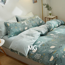 Cotton four-piece cotton hipster Net red bed sheets quilt cover dormitory quilt three-piece cartoon bedding