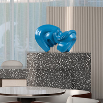 Bedroom decorations living room lobby front desk transparent resin sculpture handmade art decoration glass fiber reinforced plastic blue