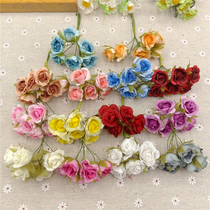 Fabric small rose wreath material wedding candy box accessories Christmas DIY simulation wedding bride head flower corsage