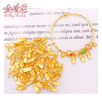 Jin Aili gold small slippers (get rid of evil)anklet 999 pure gold small pendant pendant Year of life red rope bracelet
