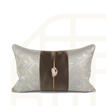 (Full edge) Model Room new Chinese model room cushion cushion pillow gold wave splicing decoration waist pillow