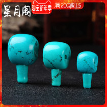Natural turquoise Tibetan Buddha head three-way raw ore optimization Xingyue Jingkong Bodhi hand string beads accessories