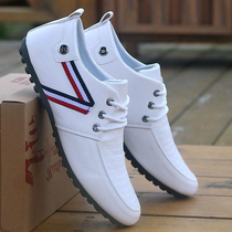 In 2023 new men and Korean tide shoes English leather shoes men and young mens shoes in spring mens leisure bean shoes