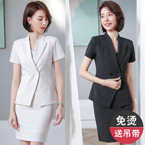Strip suit suit female summer thin professional clothing style white suit dress business dress dress