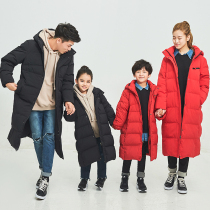 Kanger parent-child down jacket boy down jacket knee long girl down jacket childrens down jacket White