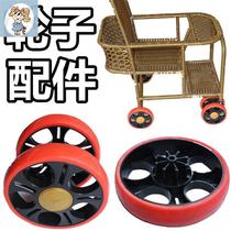 Small bamboo carts wheel accessories imitation rattan chicked baby stroller steering brake wheel hand woven bamboo rattan baby children wheels