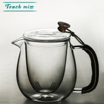 Touch Miss glass tea water separation bubble teapot transparent band filter Tea Tea Tea Tea high temperature resistant electric pottery stove