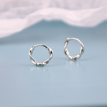 s925 pure silver ear button female ins minimalist Temperament Small Crowd Design Mobius Earrings Sleep-Free Ear Accessories