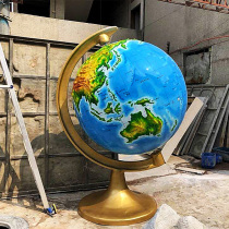 Customized one-meter large campus geographic park 1-meter automatic rotation large extra large stereo concave convex relief earth instrument topography glass steel sculpture 100cm