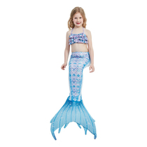 Mermaid Swimsuit Girls Clothing Set Three Piece Stretch Mermaid Tail Kids Swimsuit Middle Old Kids