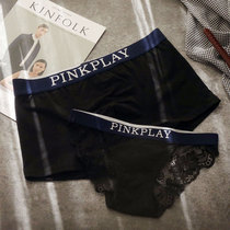 Two pairs of couple panties pure cotton crotch hot sex passion sexy panties Lace low-waisted Japanese couple panties