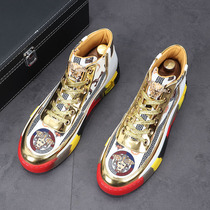 European station men high - help shoes 2022 new Martin boots 3D printing net red inner high boots fashion personality shoes