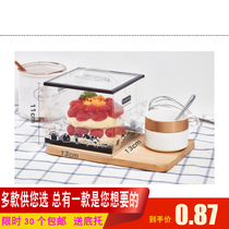 2 4 5 inch birthday cake box mini four inch mousse packing box portable transparent West spot baking packaging box